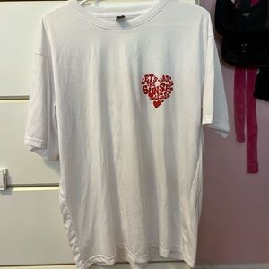 SHEIN White Tee with Red Graphic